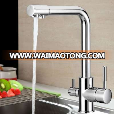 New Dual Handle Chrome Plated Water Filter 3 Way Ro Kitchen Faucet