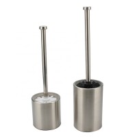 Bathroom Stainless Steel Toilet Brush Holder with Water Bowl for Toilet Cleaning  Household  Toilet Brush with Punching