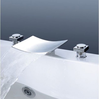 ISO 9001 Factory Chrome Plated New Waterfall Bath Faucet